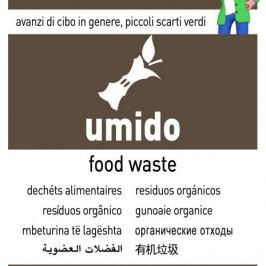 Etichetta stampata in digitale su materiale monomerico con verniciatura serigrafica UV ABSORBER formato 297 x 210